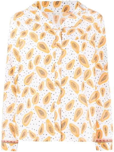 Shop Pitusa Play-print Pajama Top In Orange