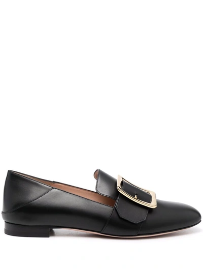 Shop Bally Janelle Buckled Loafers In Black