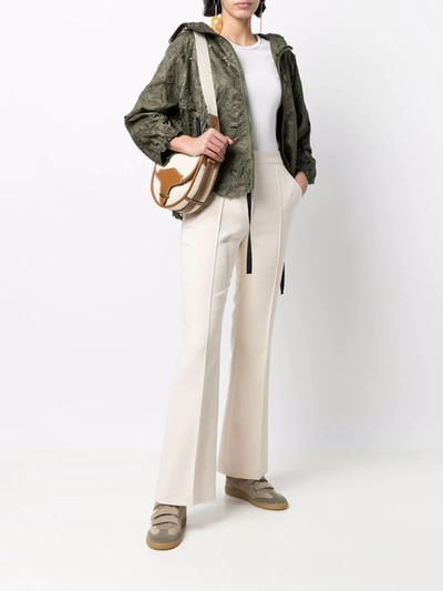 Shop See By Chloé Flared High-waisted Trousers In Neutrals