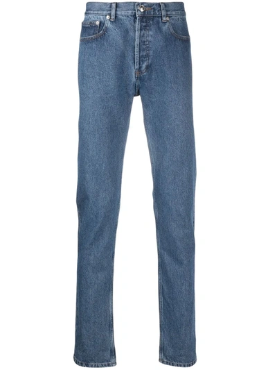 Shop Apc Low-rise Straight-leg Jeans In Blue