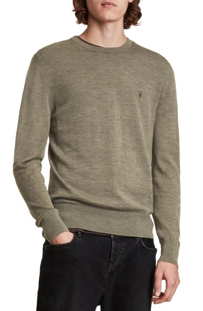 Shop Allsaints Mode Slim Fit Wool Sweater In Nettle Green Marl