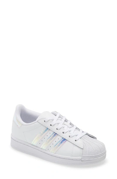 Shop Adidas Originals Kids' Superstar Sneaker In White/ White/ White