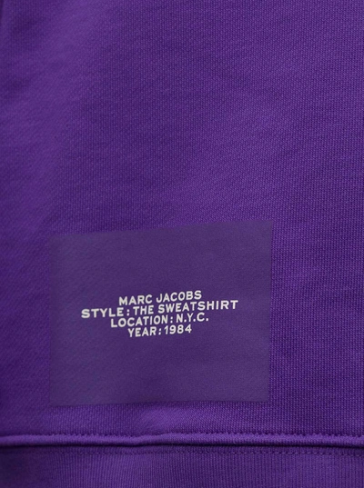 Shop Marc Jacobs Purple Jersey Sweatshirt With Logo Print In Violet