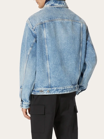 Shop Valentino Vlogo Signature Denim Jacket In Blue