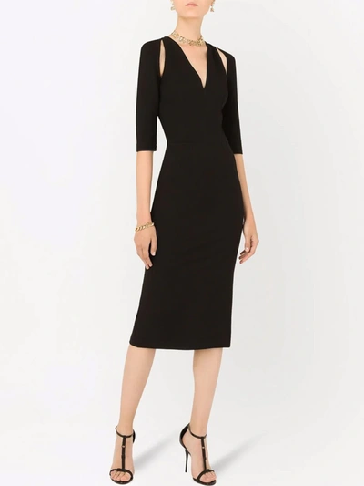 Shop Dolce & Gabbana Calf-length Black Dress