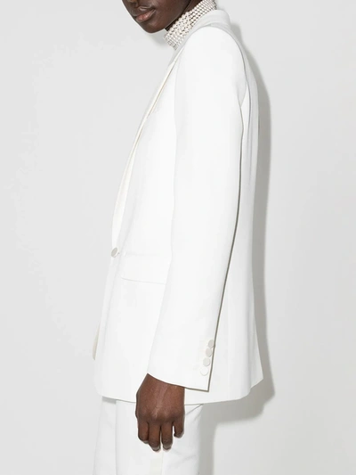 Shop Saint Laurent White Tuxedo Jacket