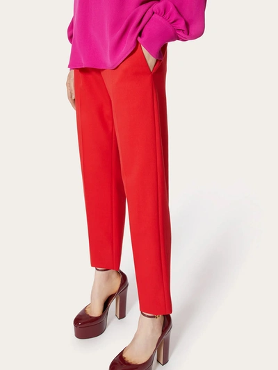 Shop Valentino Straight Leg Red Trousers