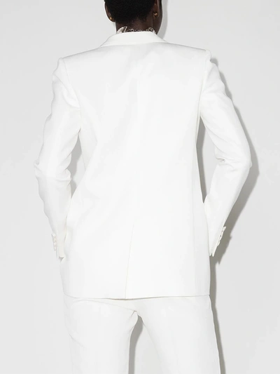 Shop Saint Laurent White Tuxedo Jacket