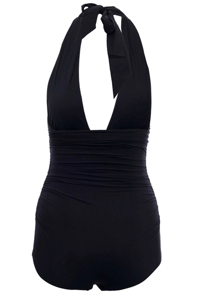 Shop Dolce & Gabbana Black Swimsuit With Wide Neckline