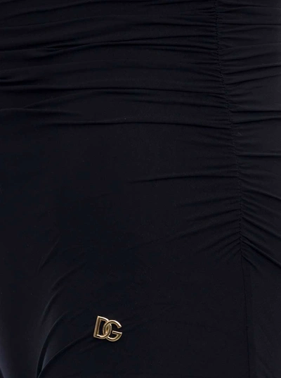 Shop Dolce & Gabbana Black Swimsuit With Wide Neckline