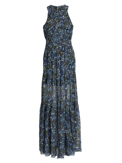 Shop Veronica Beard Women's Florencia Floral Maxi Dress In Blue Multi