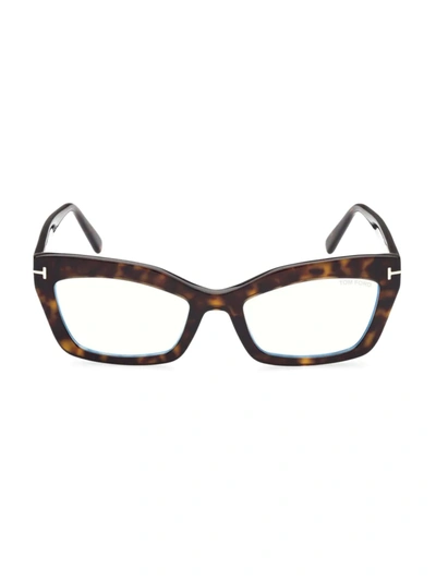 Shop Tom Ford Women's 54mm Cat Eye Optical Glasses In Dark Havana
