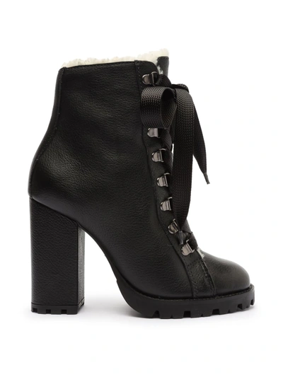 Shop Schutz Women's Zara Winter Leather Ankle Boots In Black