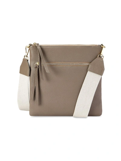 Shop Gigi New York Women's Kit Leather Messenger Bag In Drift Wood