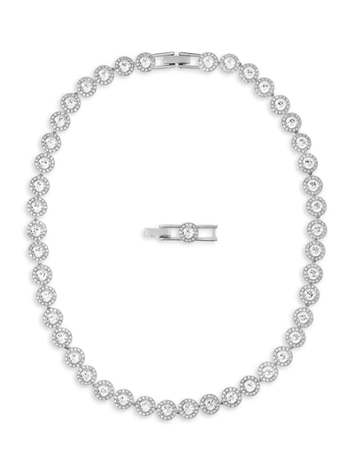 Shop Swarovski Women's Angelic  Crystal Rhodium-plated Necklace In Silver