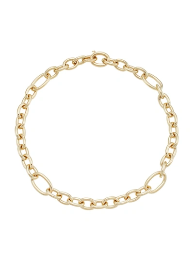 Shop Saks Fifth Avenue Women's 14k Gold Oval-link Necklace In Yellow