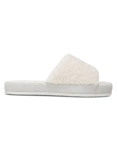 Shop Vince Women's Kenia Faux Shearling Slippers In Turtledove