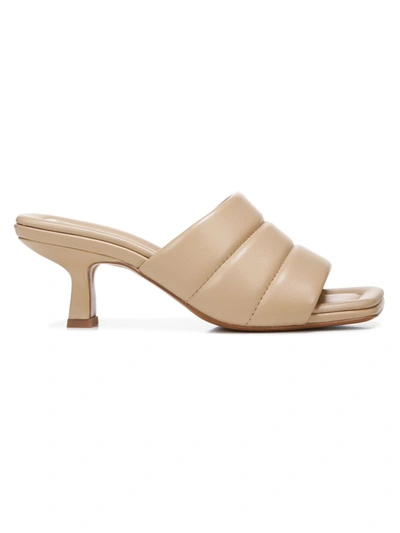 Shop Vince Women's Ceil Padded Leather Mules In Cappuccino