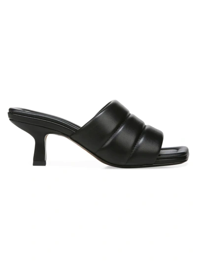 Shop Vince Women's Ceil Padded Leather Mules In Black