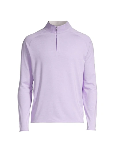 Shop Peter Millar Stealth Performance Quarter-zip Sweater In Purple