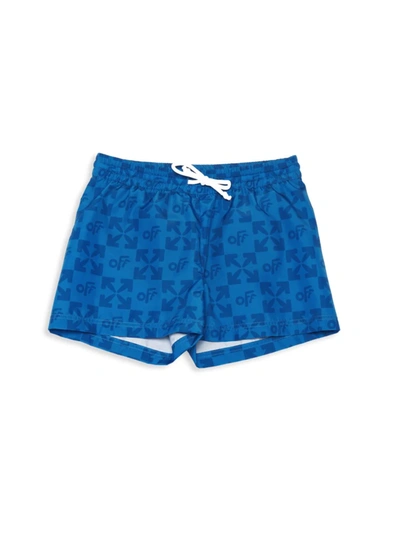 Off-white Kids' Arrow-pattern Shell Swim Shorts 4-12 Years In Blue