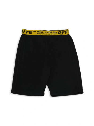 Shop Off-white Little Boy's & Boy's Off Industrial Sweatshorts In Black Yellow