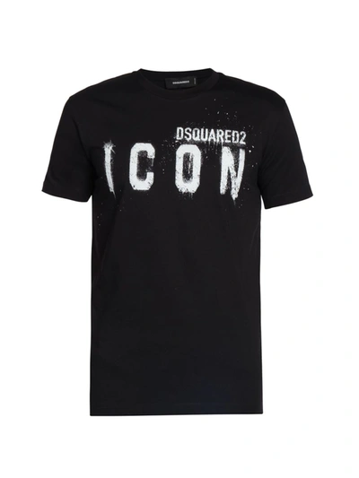 Shop Dsquared2 Icon Spray Logo T-shirt In Black