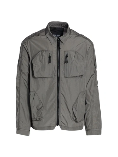 Shop A-cold-wall* Branding Cargo Overshirt In Mid Grey