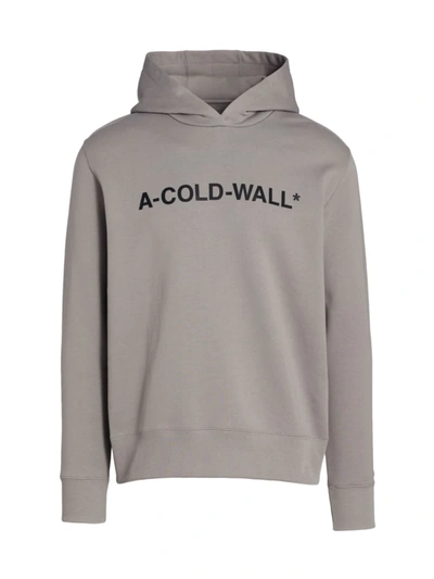 Shop A-cold-wall* Men's Essential Logo Hoodie In Slate Grey