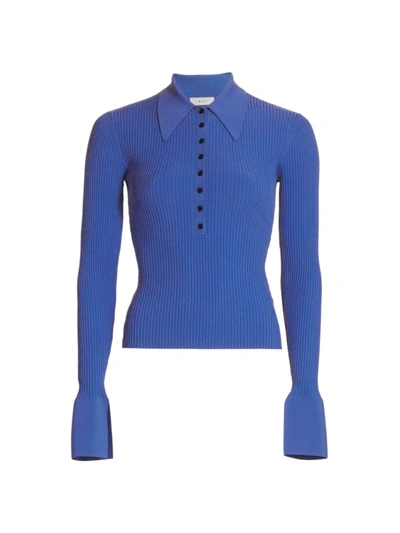 Shop A.l.c Eleanor Rib-knit Shirt In Blue