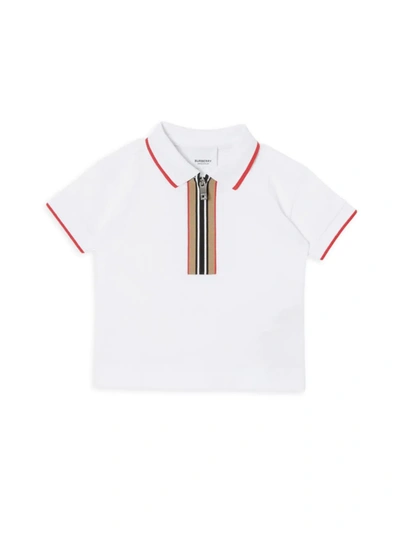 Shop Burberry Baby's & Little Boy's Mini Samuel Polo Shirt In White