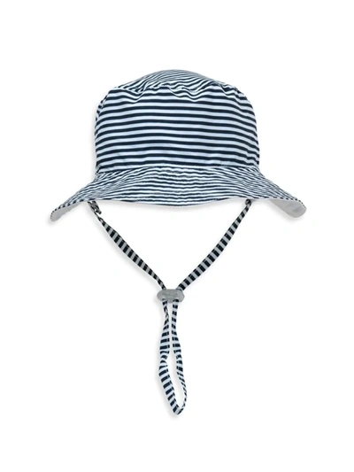 Shop Snapper Rock Striped Cotton Bucket Hat In Navy