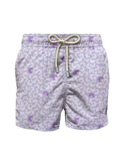 Shop Mc2 Saint Barth Men's Printed Swim Shorts In Purple