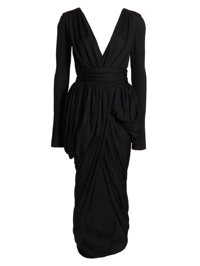 Shop Altuzarra Women's Canna Flounce Waist Midi-dress In Black