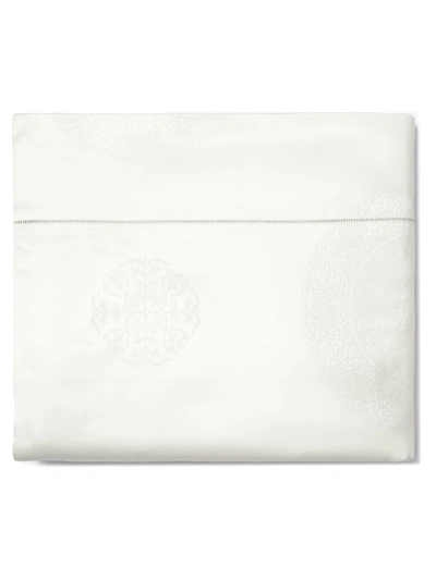 Shop Sferra Giza 45 Medallion Queen-size Duvet Cover In Ivory