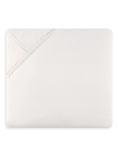 Shop Sferra Giza 45 Percale Fitted Sheet In Ivory