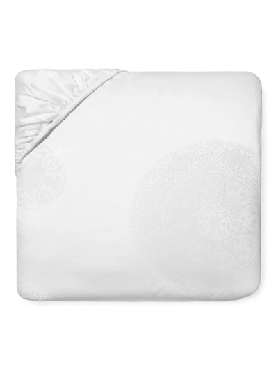 Shop Sferra Giza 45 Medallion Queen-size Fitted Sheet In White