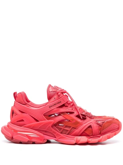 Shop Balenciaga Track 2 Layered Metallic Sneakers In Rot