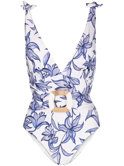 Shop Patbo Stargazer Floral-print Swimsuit In Blau