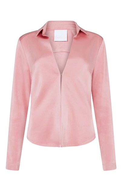 Shop Paris Georgia Women's Satin Shirt In Pink