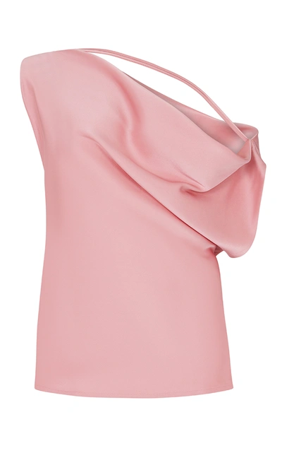 Paris Georgia Women's Christophe Draped Satin Off-the-shoulder Top In Pink,purple