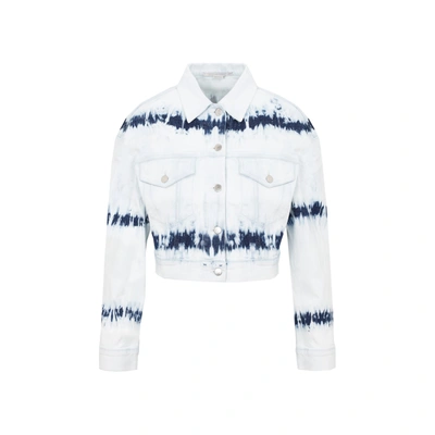 Shop Stella Mccartney Tie-dye Denim Jacket In Blue