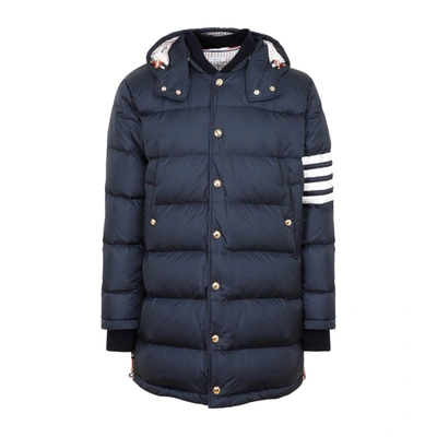 Shop Thom Browne Down-filled Matte Nylon Coat Wintercoat In Blue