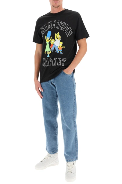 Market X The Simpsons Family Og T-shirt In Black,yellow,white