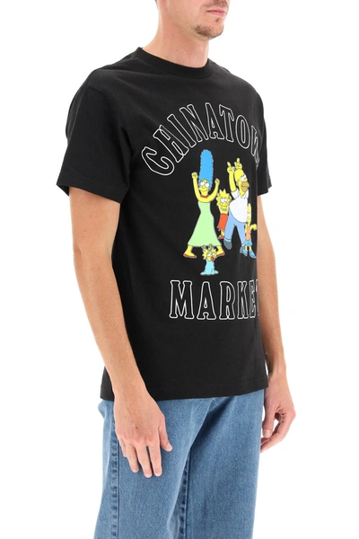 Market X The Simpsons Family Og T-shirt In Black,yellow,white