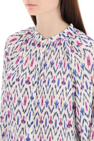 Shop Isabel Marant Étoile Aurora Shirt In White,blue,fuchsia