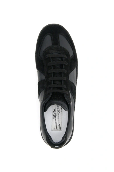 Maison Margiela Low Top Sneakers Featuring Suede Panels In Black