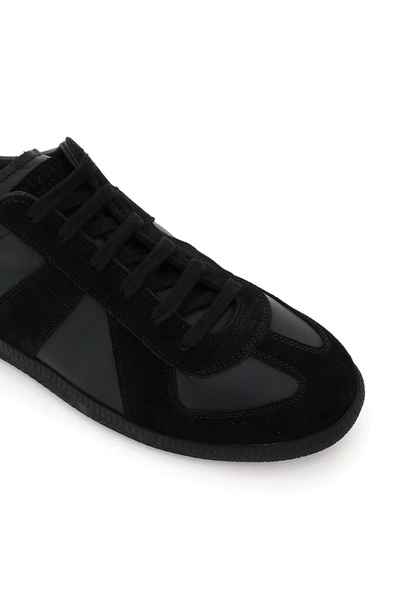 Maison Margiela Low Top Sneakers Featuring Suede Panels In Black
