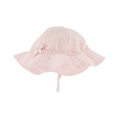 Shop Tartine Et Chocolat Pink Gingham Sun Hat In White
