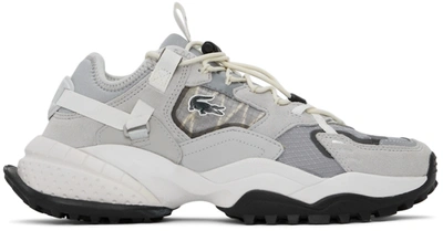 Shop Lacoste Grey L-guard Breaker Sneakers In Lt Gry/blk Gb7